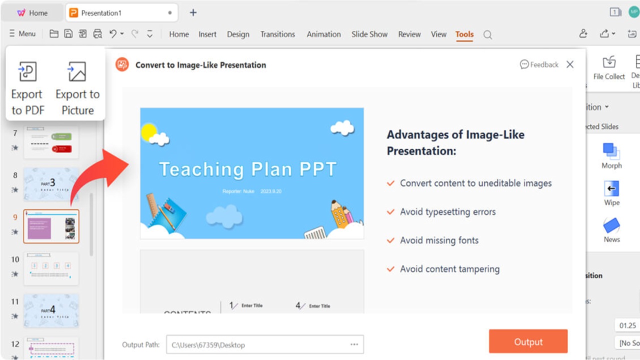 How to Save and Share Presentations in WPS Office